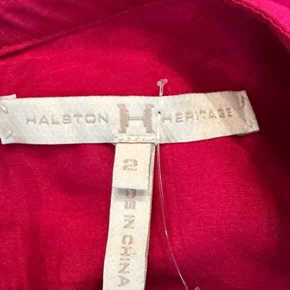 Halston Heritage Fit and Flare Fuchia Pink Cut Out Neck Dress Size 2 - Picture 6 of 12